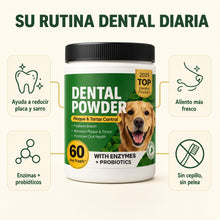 Beneficios: ayuda a reducir placa y sarro, aliento más fresco, enzimas + probióticos, sin cepillo