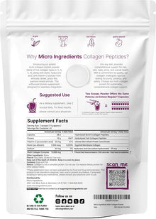 Micro Ingredients Polvo de péptidos de colágeno múltiple, 1 libra