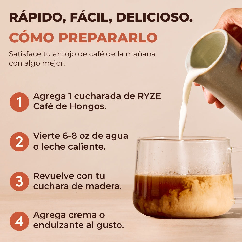 RYZE Mushroom Coffee - Café de Hongos Orgánico (30 porciones)