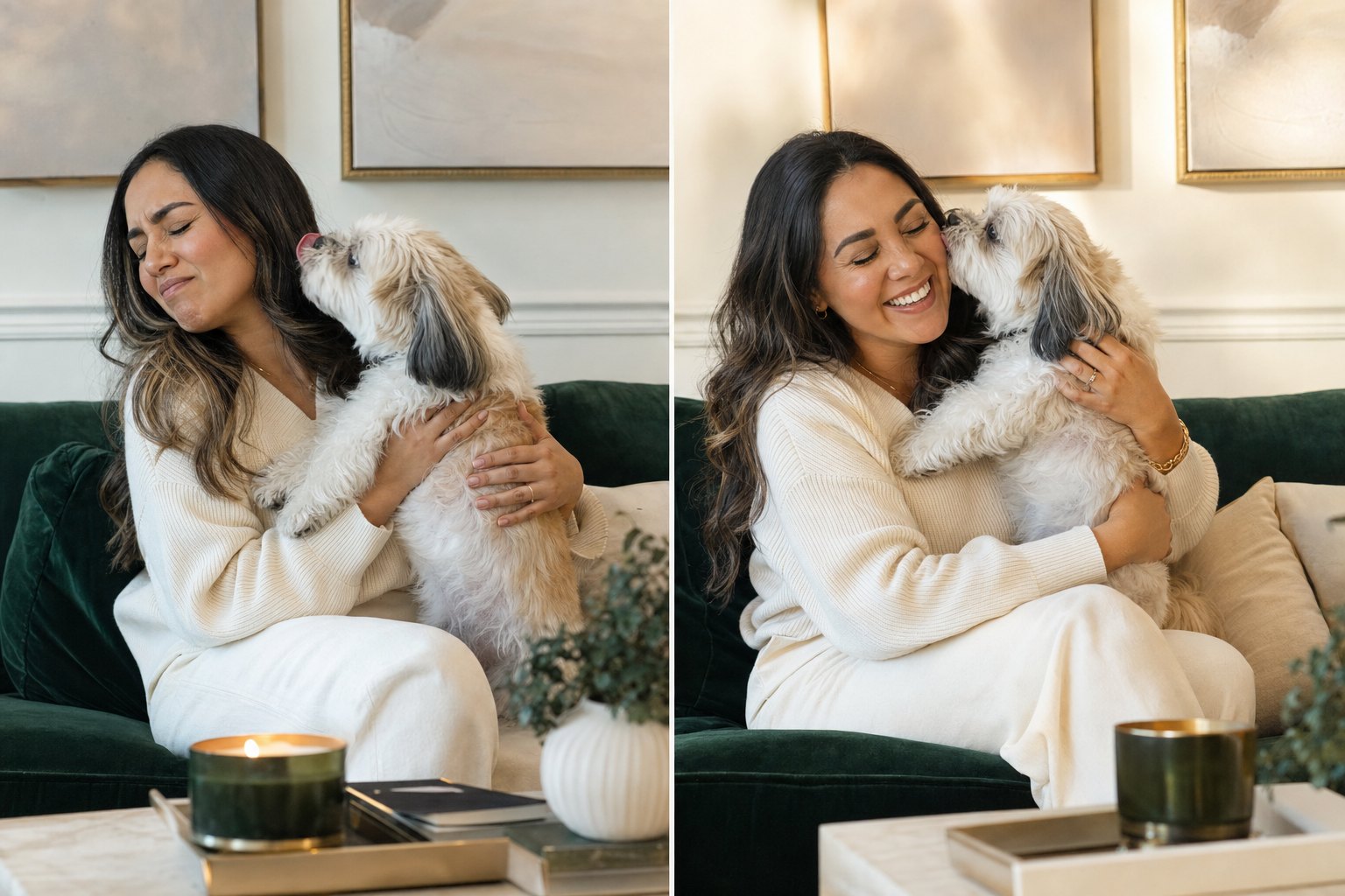 De voltear la cara a recibir los besos de tu perro con gusto